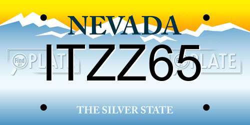 ITZZ65 Nevada License Plate