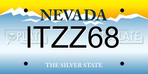 ITZZ68 Nevada License Plate