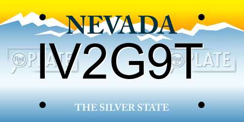 IV2G9T Nevada License Plate
