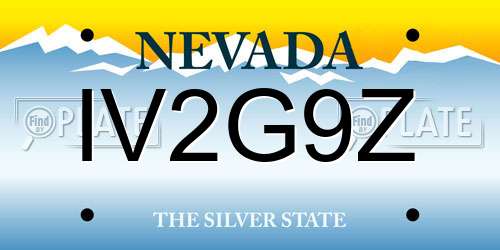 IV2G9Z Nevada License Plate