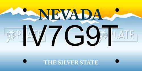 IV7G9T Nevada License Plate