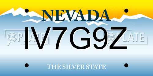 IV7G9Z Nevada License Plate