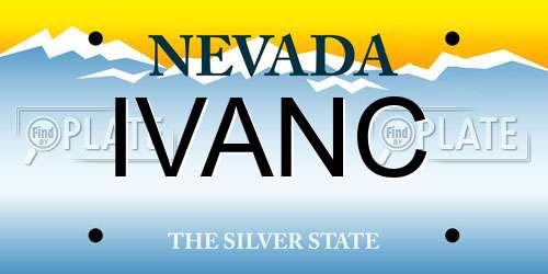 IVANC Nevada License Plate