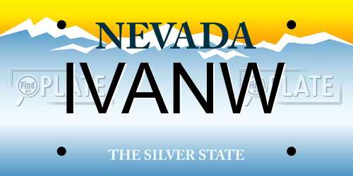 IVANW Nevada License Plate