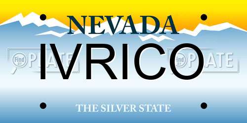 IVRICO Nevada License Plate