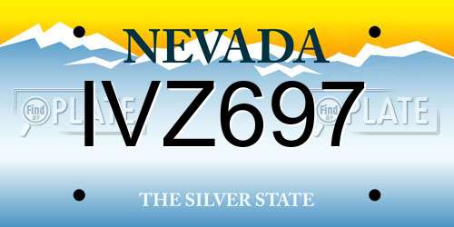 IVZ697 Nevada License Plate