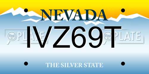 IVZ69T Nevada License Plate