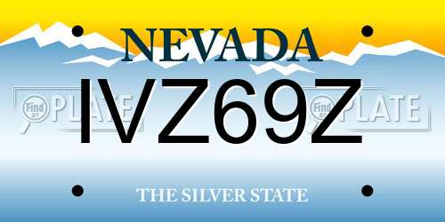 IVZ69Z Nevada License Plate