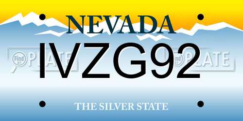 IVZG92 Nevada License Plate