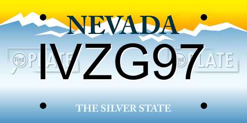 IVZG97 Nevada License Plate