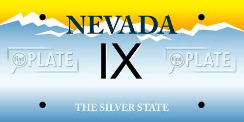 IX Nevada License Plate