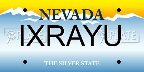 IXRAYU Nevada License Plate