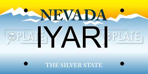 IYARI Nevada License Plate