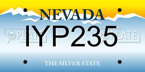 IYP235 Nevada License Plate