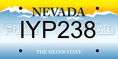 IYP238 Nevada License Plate