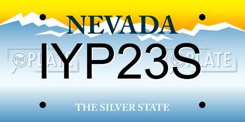 IYP23S Nevada License Plate