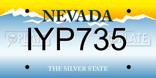 IYP735 Nevada License Plate