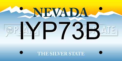 IYP73B Nevada License Plate