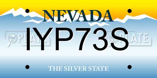 IYP73S Nevada License Plate