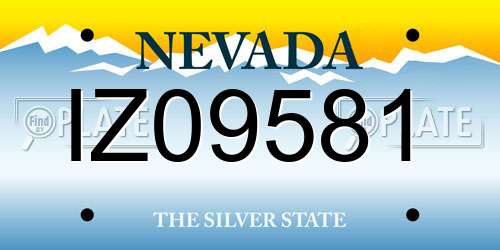 IZ09581 Nevada License Plate