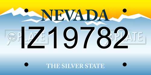 IZ19782 Nevada License Plate