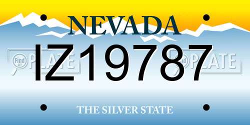 IZ19787 Nevada License Plate