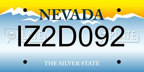 IZ2D092 Nevada License Plate