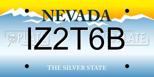 IZ2T6B Nevada License Plate