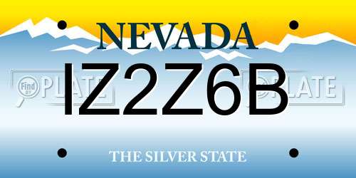 IZ2Z6B Nevada License Plate