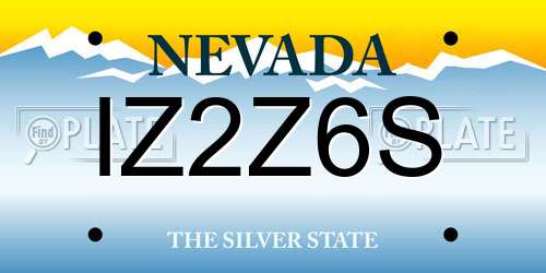 IZ2Z6S Nevada License Plate