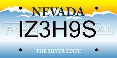 IZ3H9S Nevada License Plate