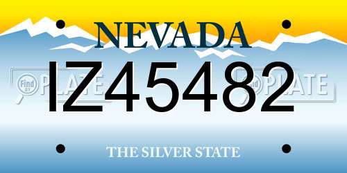 IZ45482 Nevada License Plate