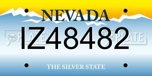 IZ48482 Nevada License Plate