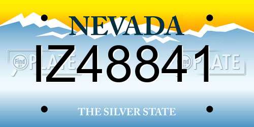 IZ48841 Nevada License Plate