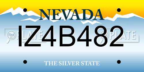 IZ4B482 Nevada License Plate