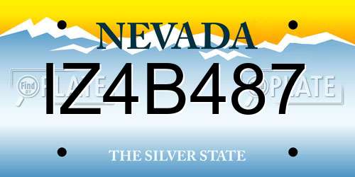 IZ4B487 Nevada License Plate