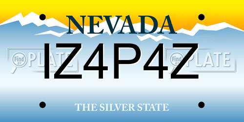 IZ4P4Z Nevada License Plate