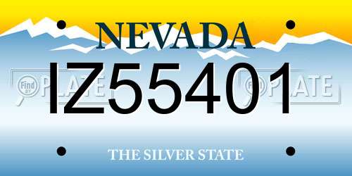 IZ55401 Nevada License Plate