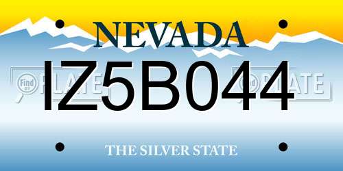 IZ5B044 Nevada License Plate