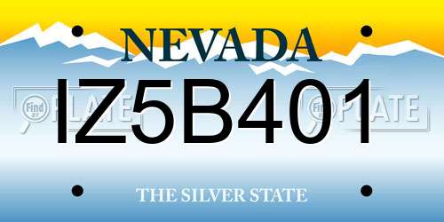 IZ5B401 Nevada License Plate