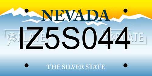 IZ5S044 Nevada License Plate