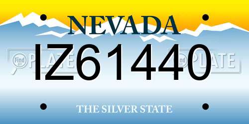 IZ61440 Nevada License Plate