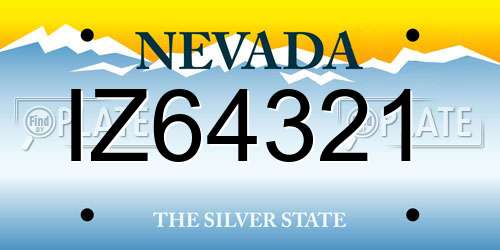 IZ64321 Nevada License Plate