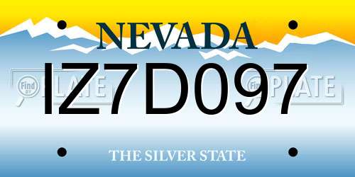 IZ7D097 Nevada License Plate