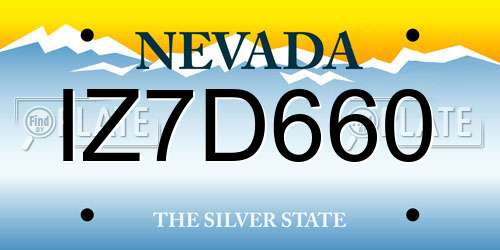 IZ7D660 Nevada License Plate