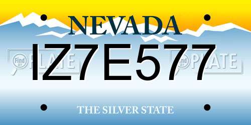 IZ7E577 Nevada License Plate