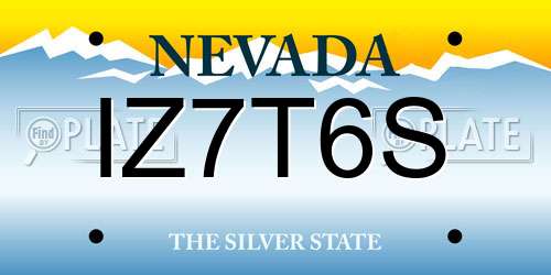 IZ7T6S Nevada License Plate