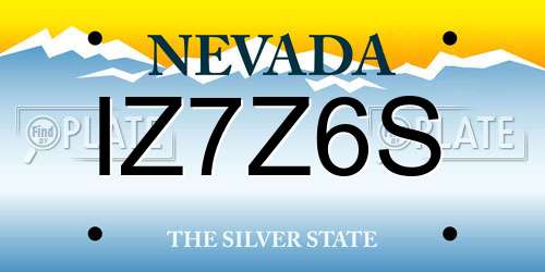 IZ7Z6S Nevada License Plate