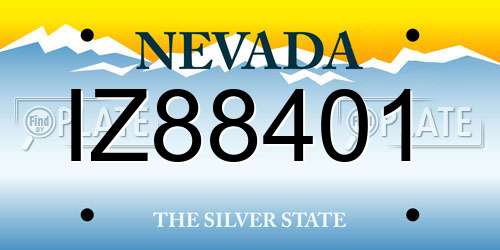 IZ88401 Nevada License Plate