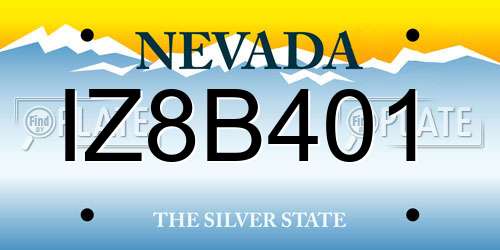 IZ8B401 Nevada License Plate